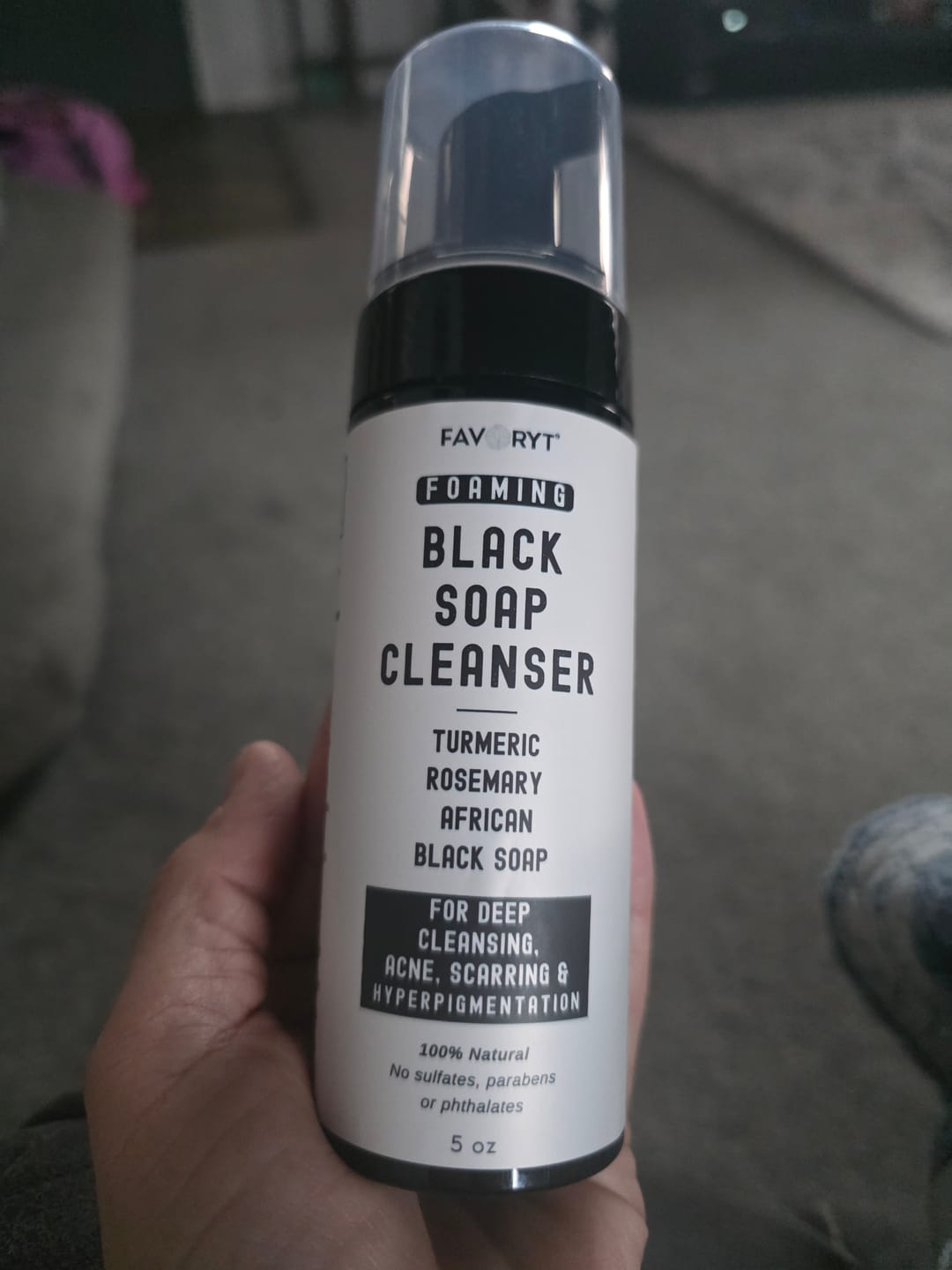 Customer photo review of African Black Foaming Cleanser for Deep Cleansing, Acne or Hyperpigmentation with Turmeric and Rosemary