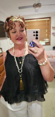 Lisa C. review of Necklace 3 | LONG - stones with tassel feature image 1 out of 3