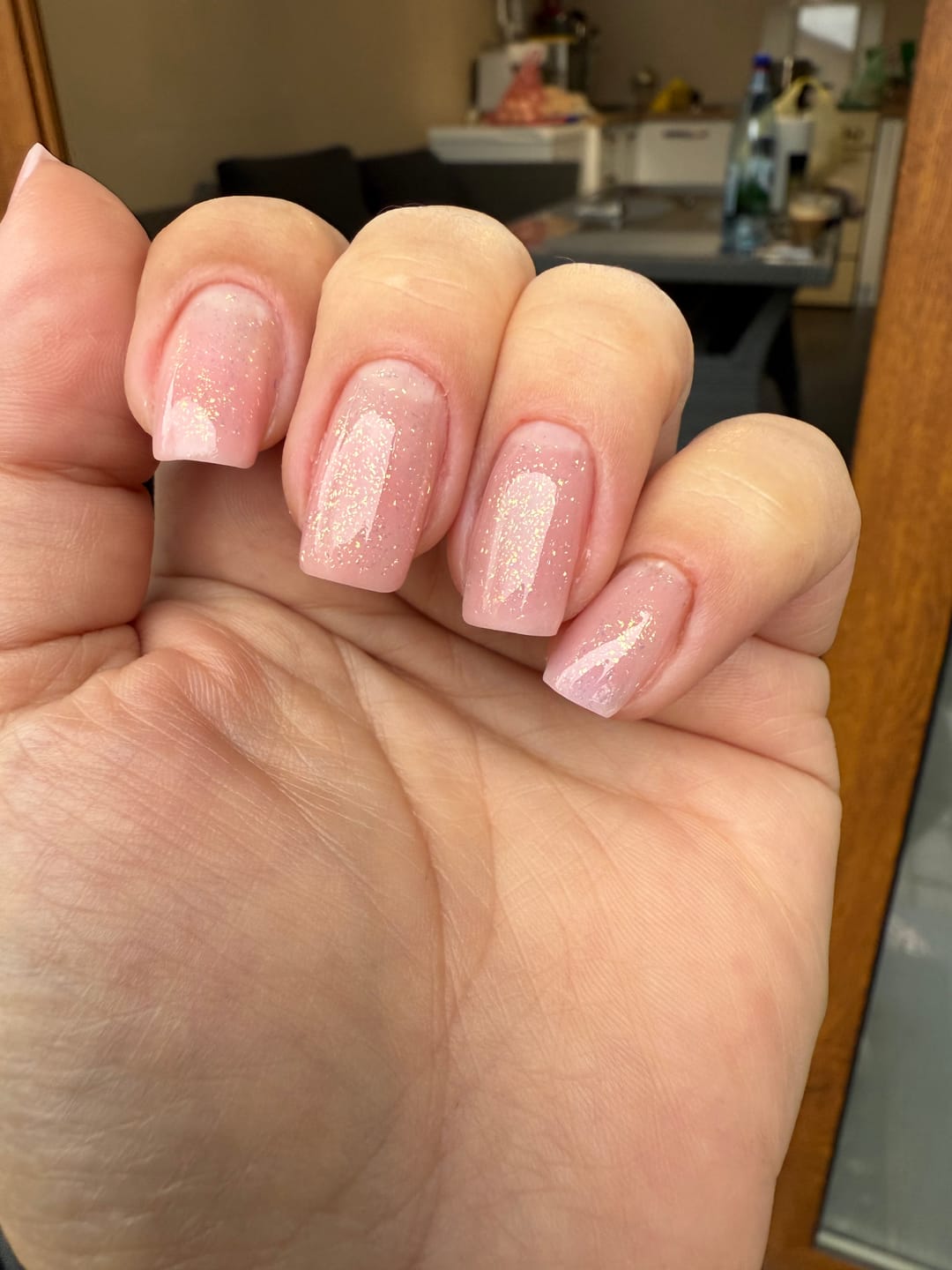 Customer photo review of Top Coat Glitter No Wipe - Gold "Didier Lab", 10ml - fara HEMA si TPO