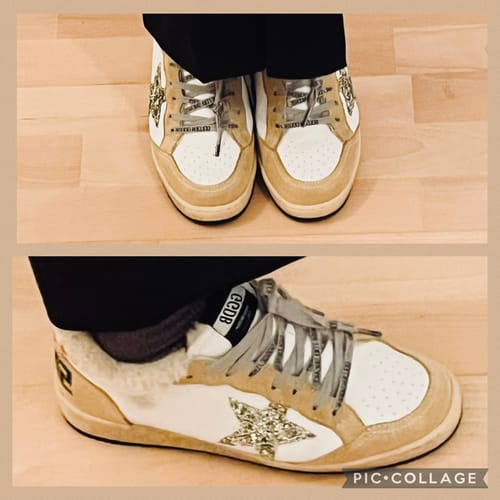 Henrieke S. review of BALL STAR SNEAKERS WITH GLITTER STAR IN WHITE CALFSKIN AND BROWN SUEDE image 1 out of 1