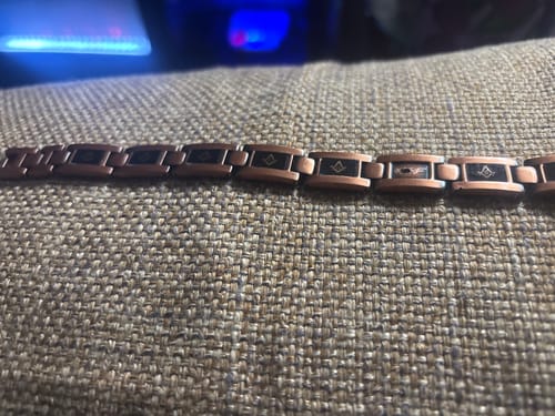Customer photo review of Mens Masonic Bracelet Copper