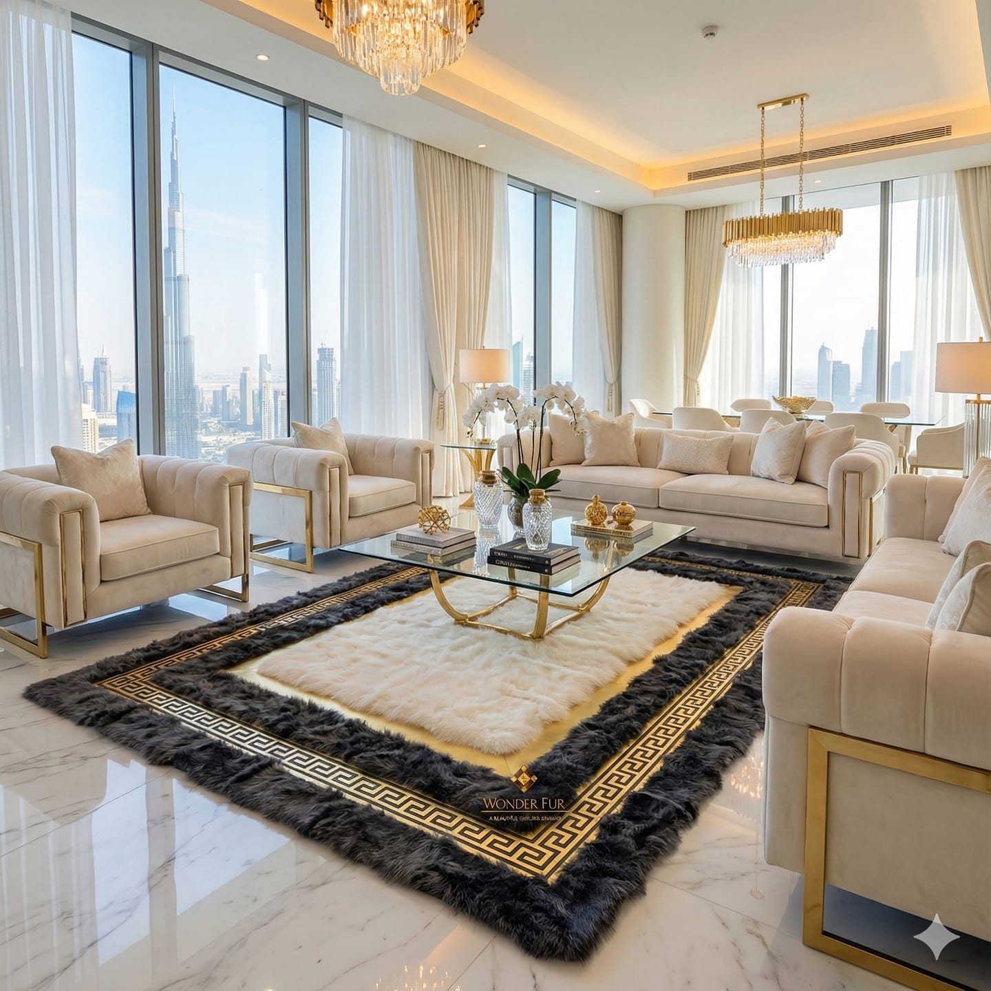 Customer photo review of Luxury Soft White Gray Natural Sheepskin Handmade Living Room 6x8 Rug