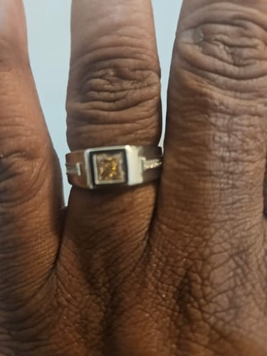 Customer photo review of Custom Birthstone Signet Band Ring Gift for Dad, Papa, Husband