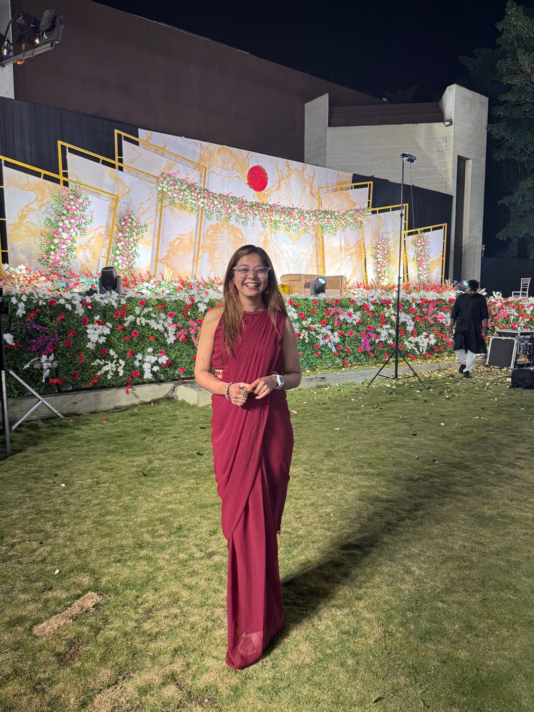 Customer photo review of Mastaani Ruby Drape Saree Set