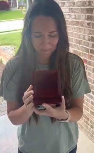 Customer photo review of To My Bonus Granddaughter - "My Family Forever" Love Knot Necklace Gift Set - BG01