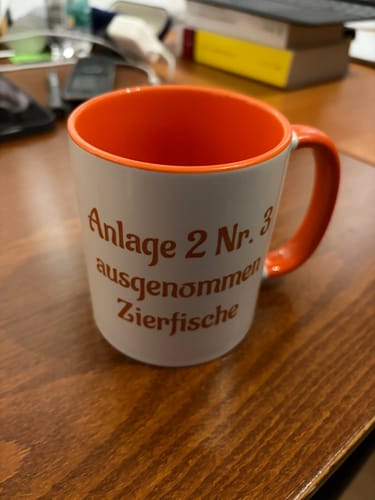 Customer photo review of TassenExpress - Becher Keramik Tasse mit Logo bedruckt 325ml Firmenlogo