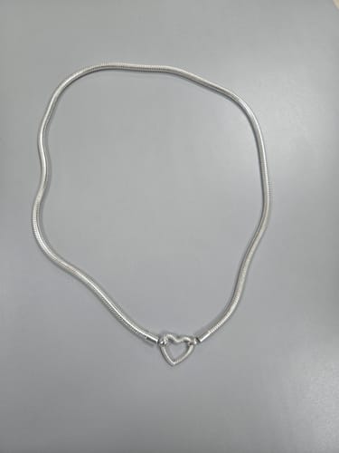 Customer photo review of COLLAR CADENA DE SERPIENTE CORAZON PANDORA PARA CHARMS PLATA 925