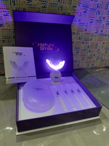 Customer photo review of *NEW* MatureSmile™ LED Teeth Whitening Kit | Enamel-Safe Whitening for Adults 40+