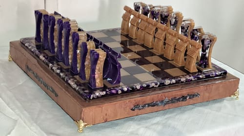 Customer photo review of 14x14x0.5" Medium Backgammon Board With Pieces Silicone Mold
