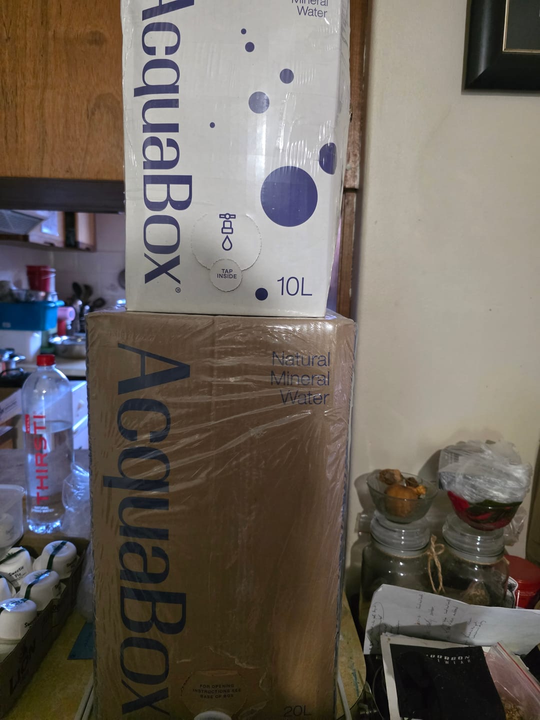 Customer photo review of AcquaBox 10L Mineral Water Bag-in-Box with Tap By Mountain Falls