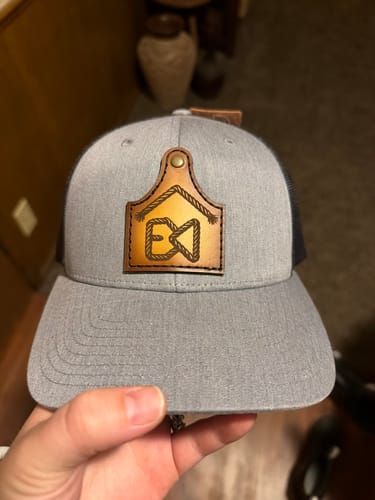 Customer photo review of Premium Custom Leather Patch Hats (Wholesale)