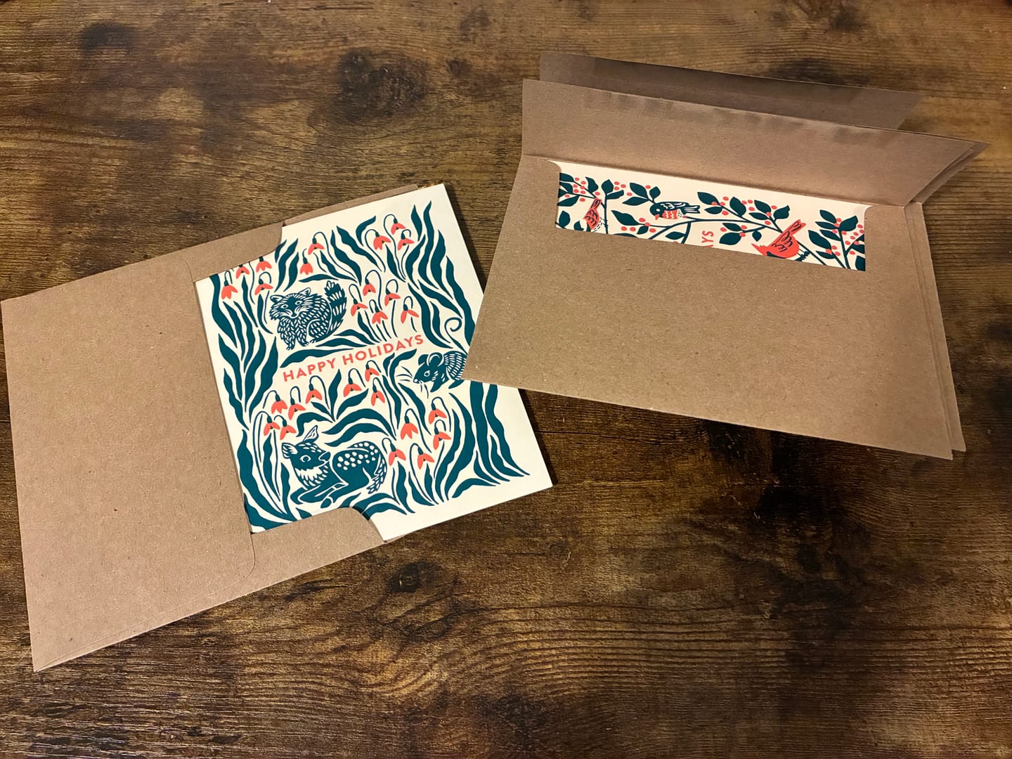 Customer photo review of Woodland Animal Holiday Card Set