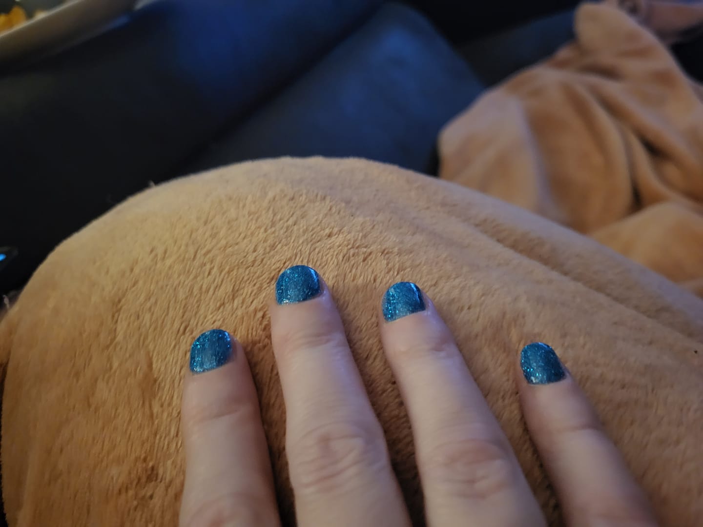 Customer photo review of Haze Blue Dipping Powder