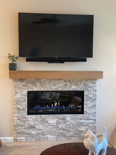 Customer photo review of White Oak Fireplace Mantel