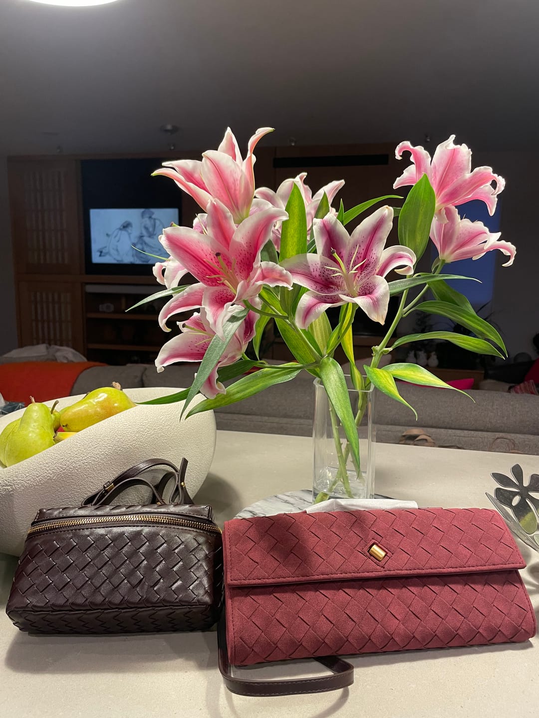 Customer photo review of Bianca Suede Bag