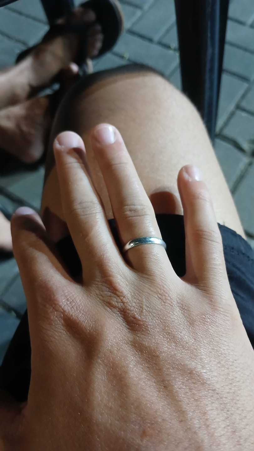 Customer photo review of Par de Alianças em Prata 950 3mm - Bali