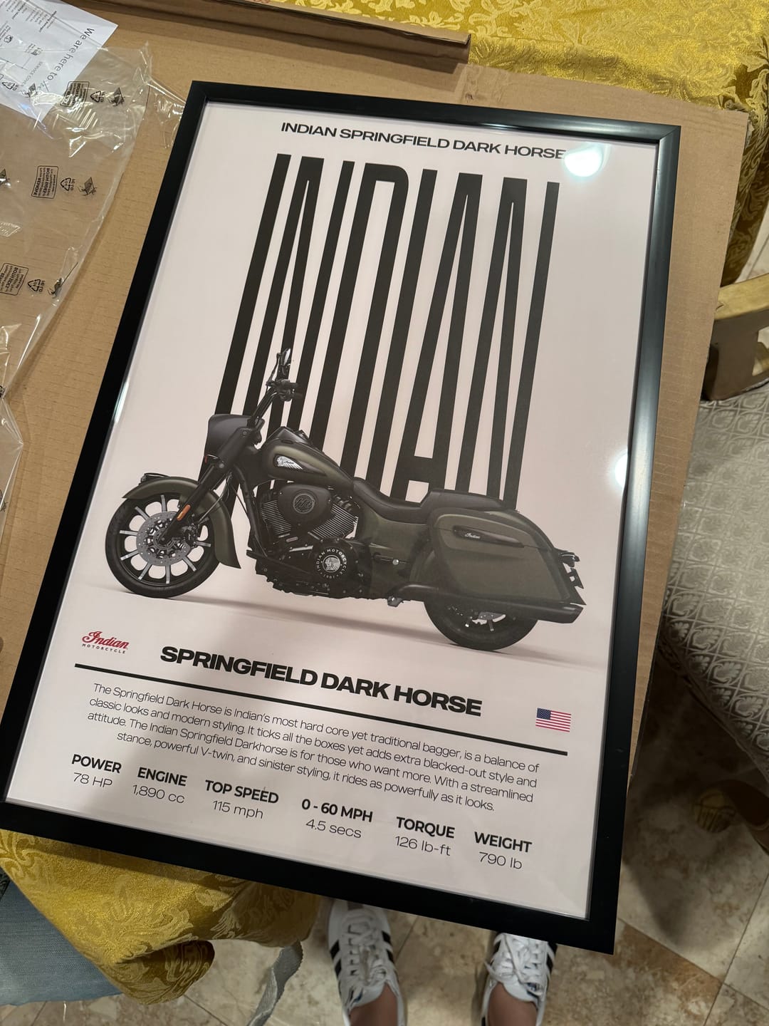 Customer photo review of Modern Custom Motorcycle Poster – Artist Handmade
