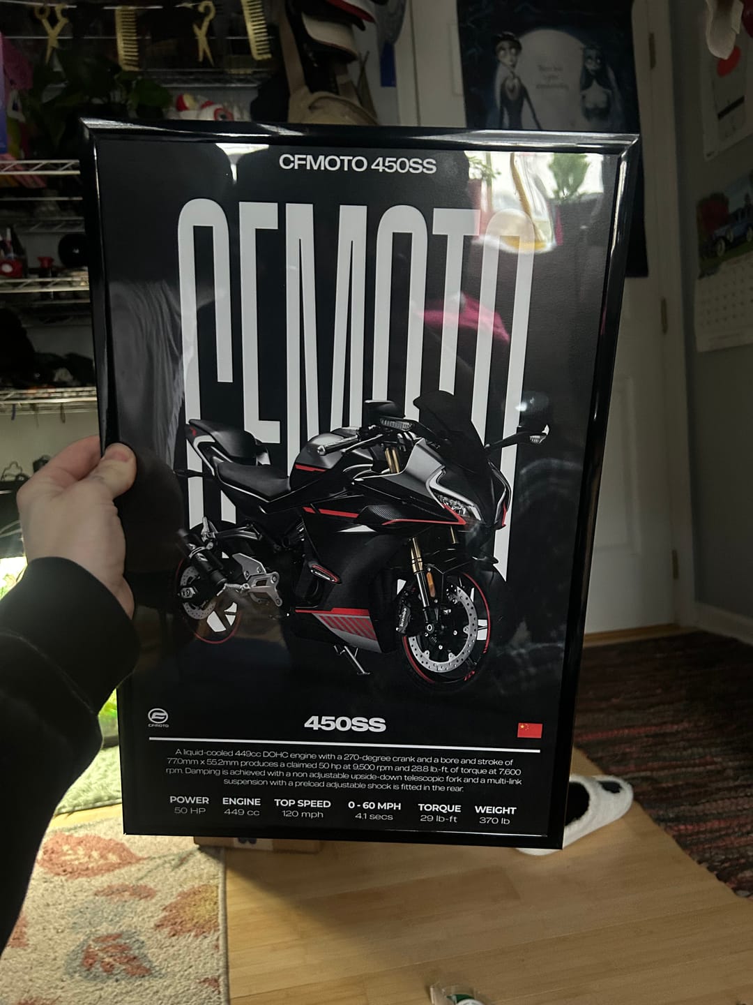 Customer photo review of Modern Custom Motorcycle Poster – Artist Handmade