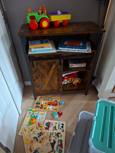 Cor R. review of Opbergkast - Kast met schuifdeur - Industrieel - Hout/metaal - Bruin/zwart - 70x30x80 image 1 out of 1