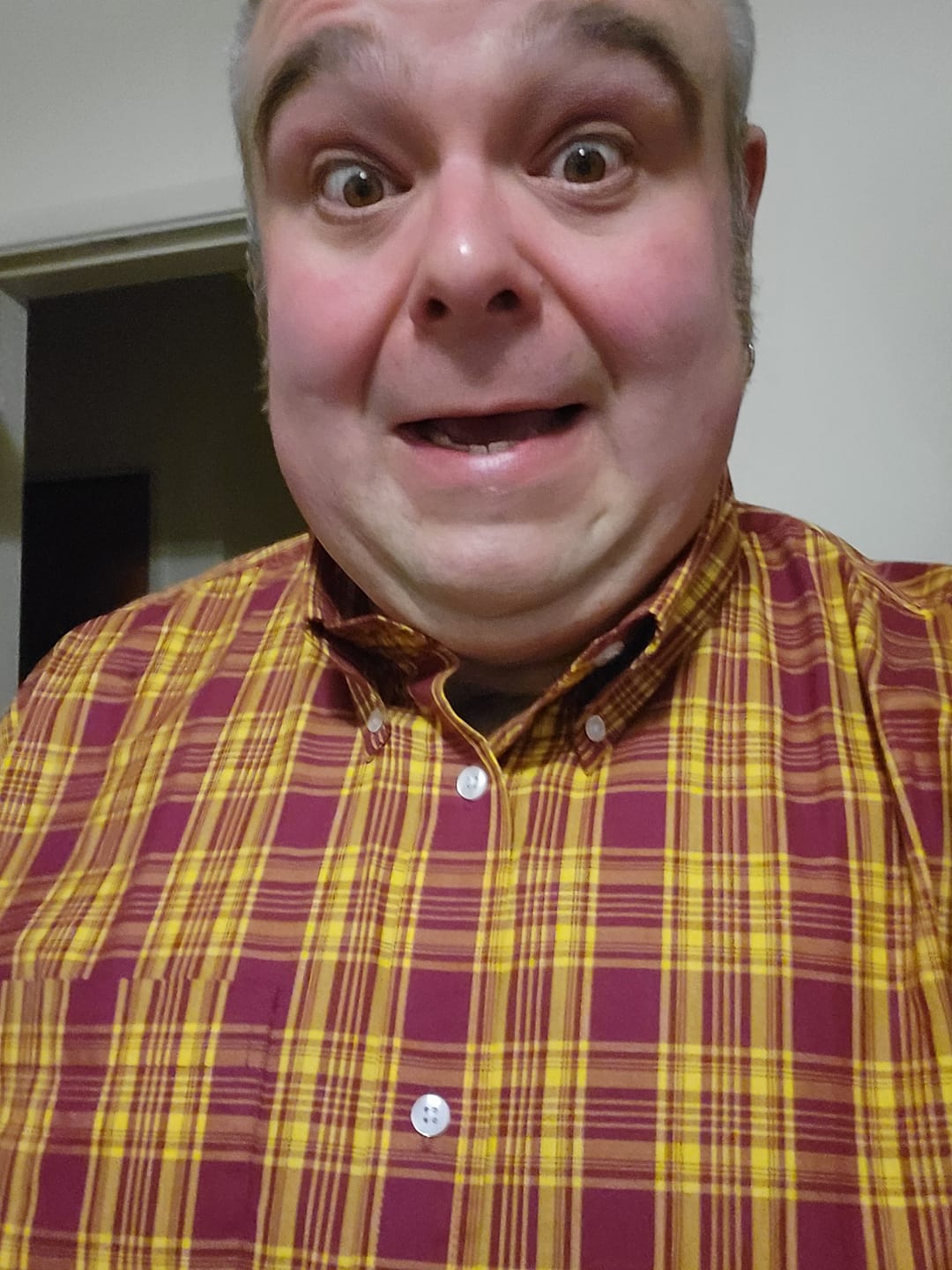 Customer photo review of Burgundy & Mustard Check Shirt- CK-51 - UP TO 5XL