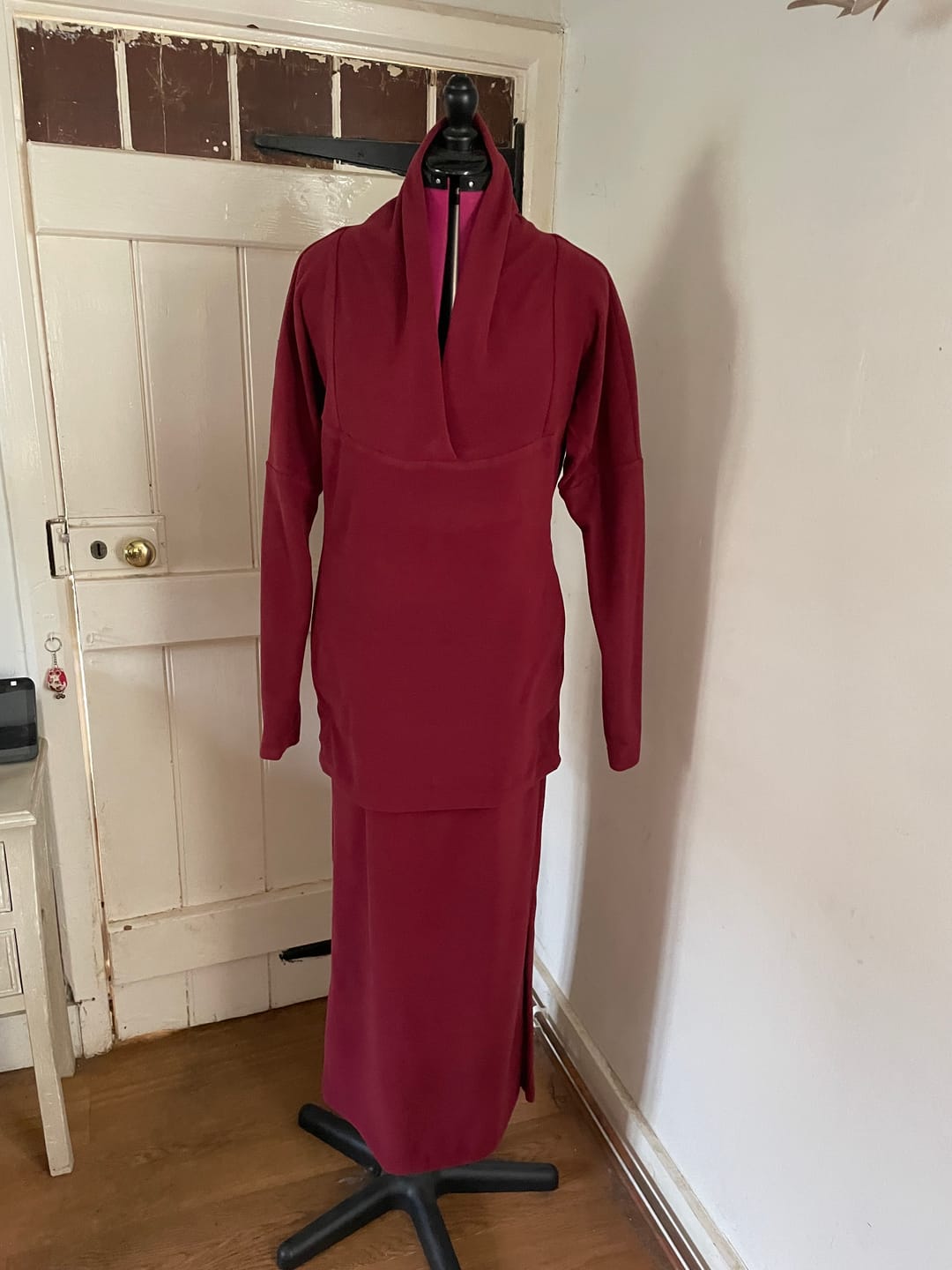 Customer photo review of Wine Melange Sweatshirt Fabric