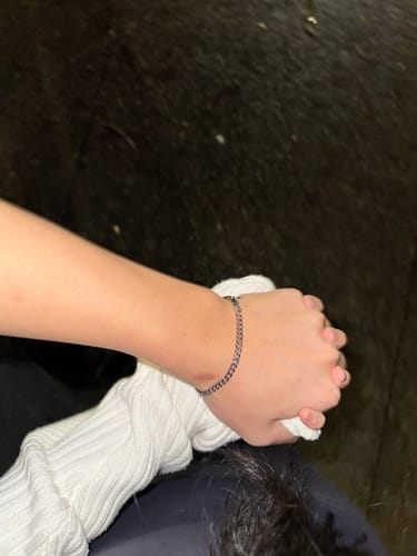 Customer photo review of Cuban Bracelet (White Gold) 4mm