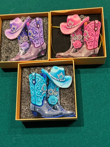 Customer photo review of Cowgirl Boots - Personalized Acrylic Car Ornament