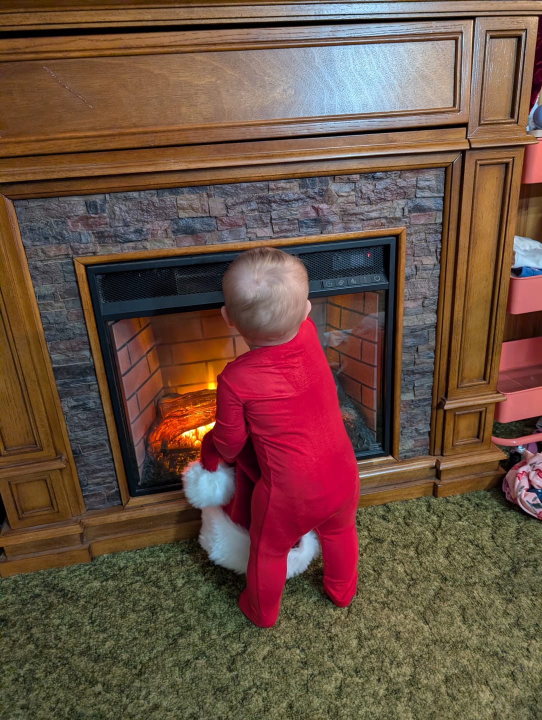 Customer photo review of Winterberry Red Bamboo Convertible Footie
