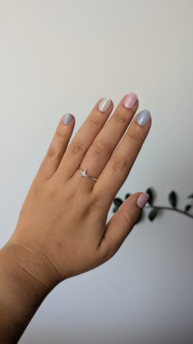 Hannah F. review of NEW Cotton Candy Shimmer DIY Semicured Gel Nail Sticker Kit image 1 out of 1