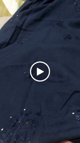 Customer video review of Navy Blue Rayon mukaish Long Kurta