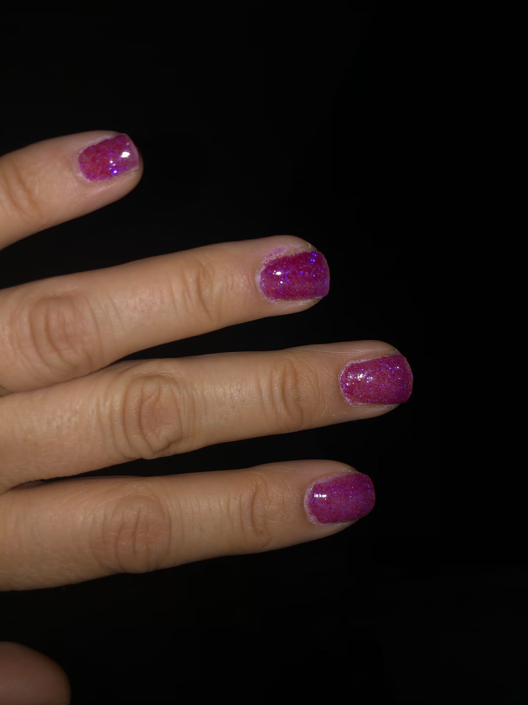 Customer photo review of Candy Pink Glitter Dipping Powder