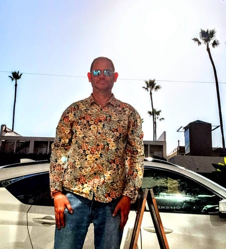 Customer photo review of Men's Grey Cotton Floral Print Long Sleeve Shirt