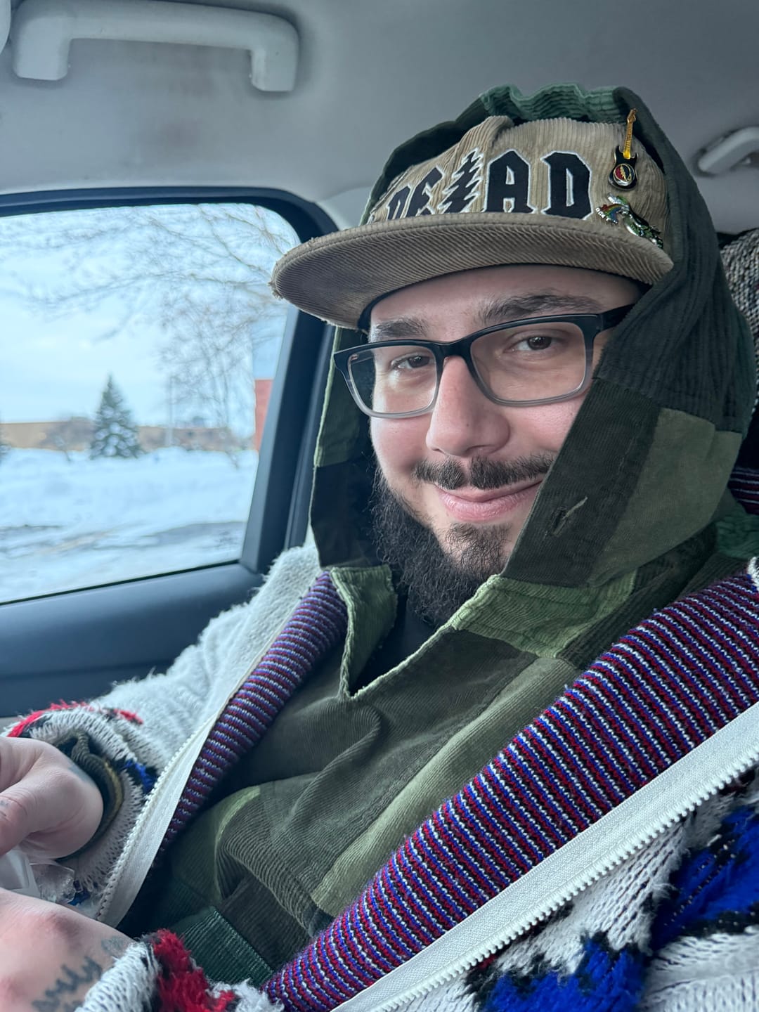 Customer photo review of Grateful Dead Dancing Bear Patchwork Hoodie