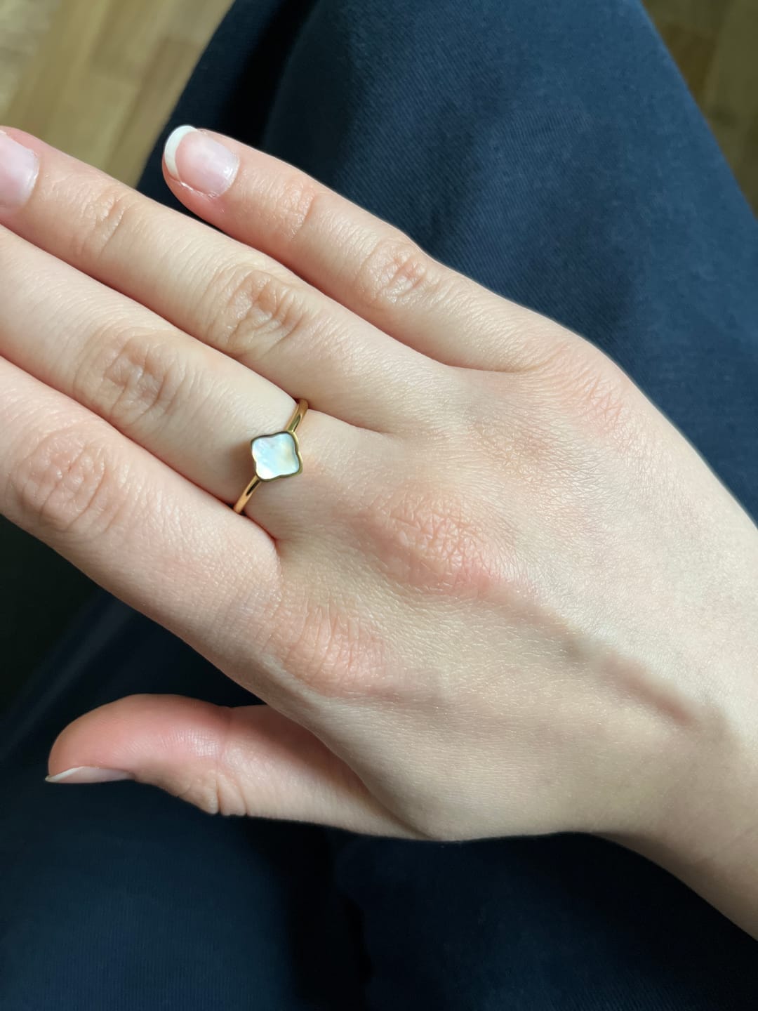 Customer photo review of Flora Gold White Ring