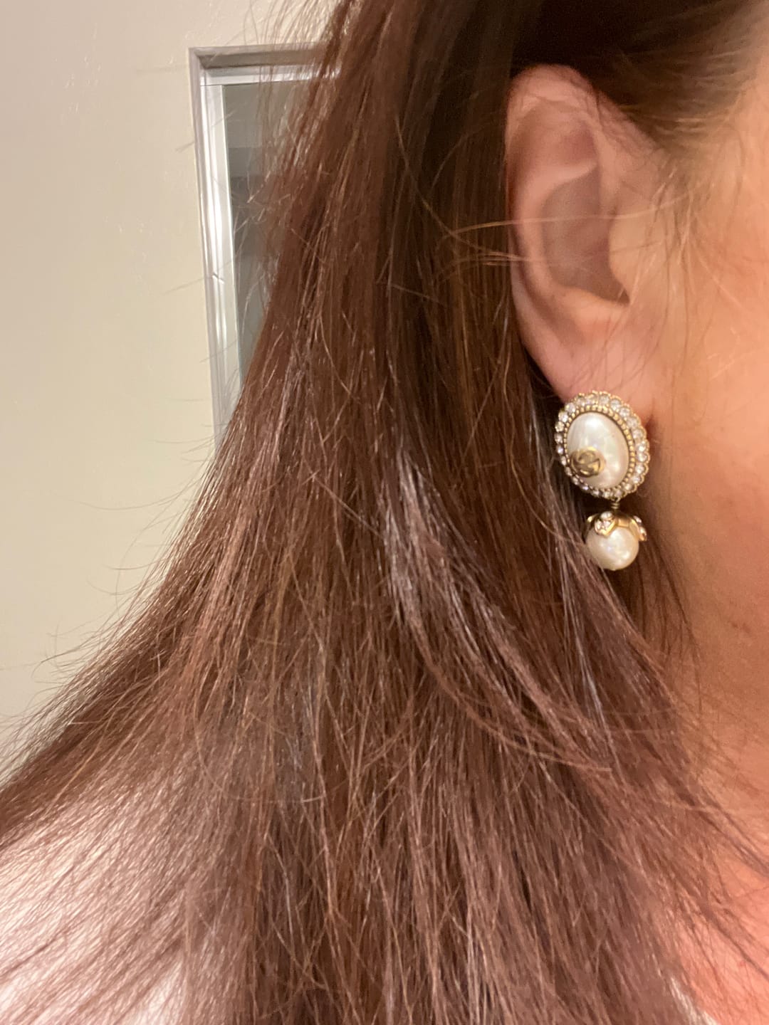 Customer photo review of Vintage Pearl Earrings