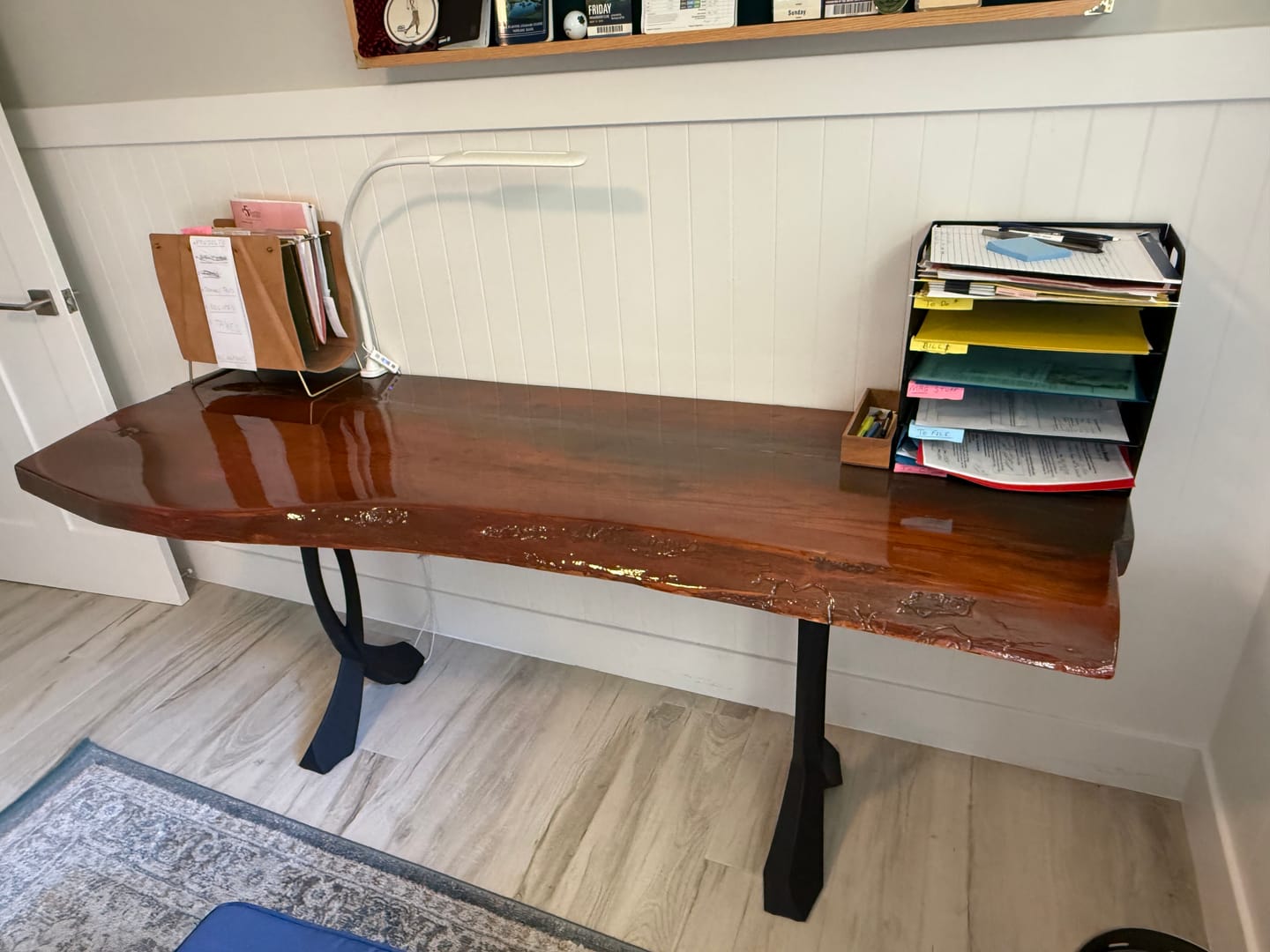 Customer photo review of Console Table Legs 207 Curva 28" H Metal Furniture for Modern Custom Style