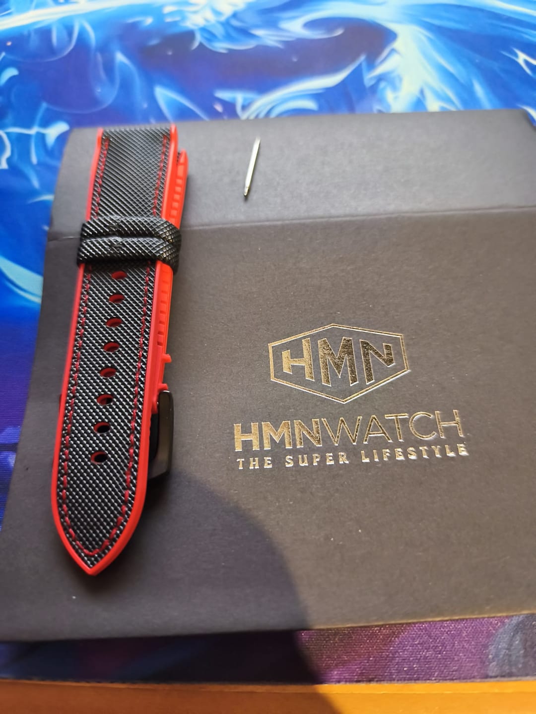 Customer photo review of Premium Red Rubber Strap