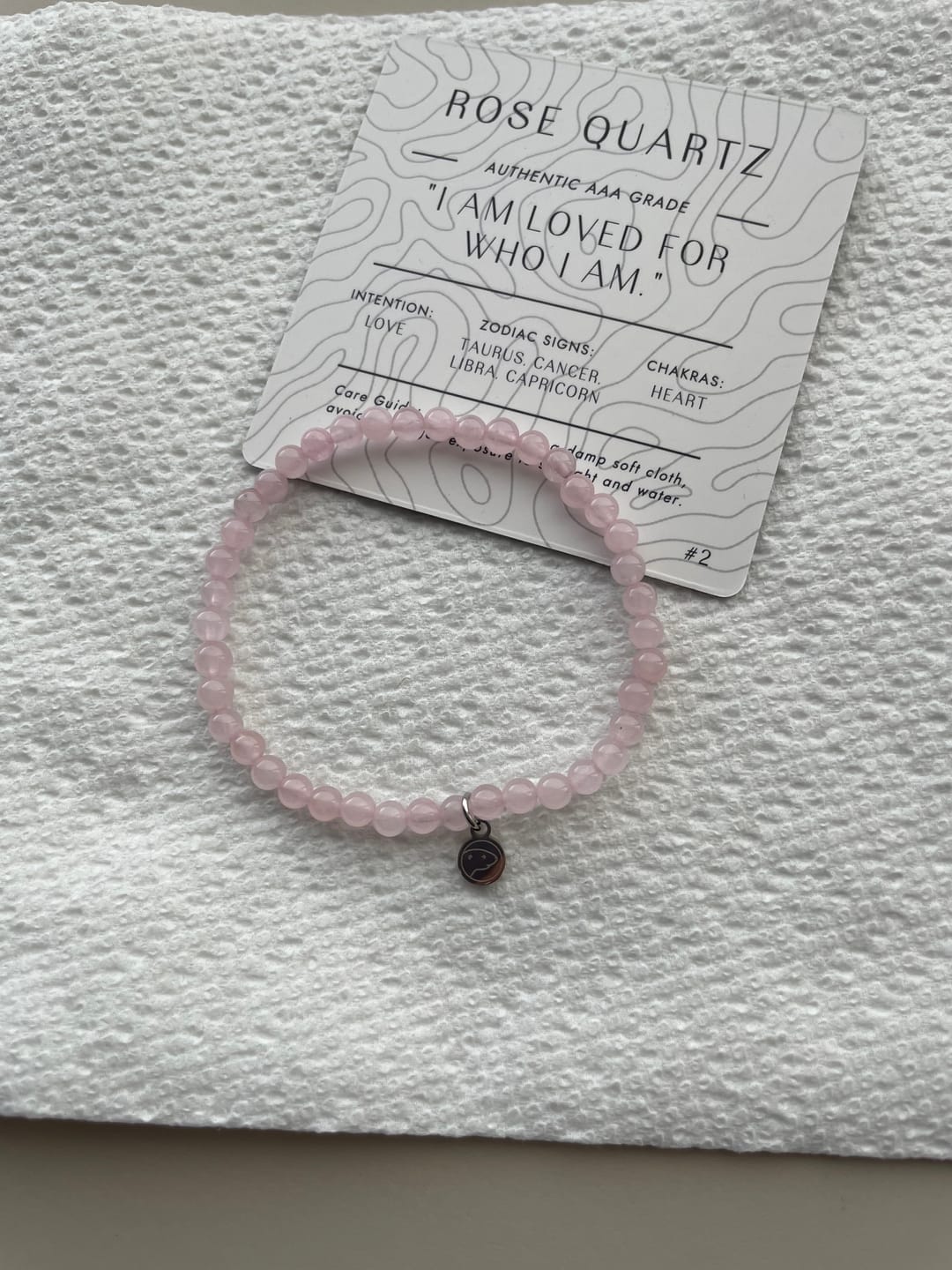 Customer photo review of Rose Quartz Bracelet Mini