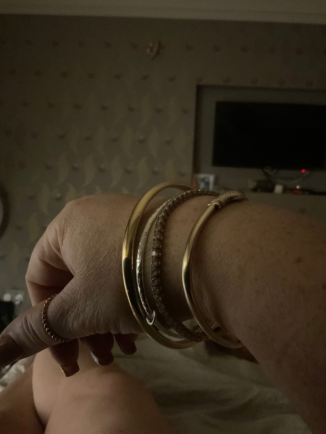 Customer photo review of Classic Chunky Gold Bangle