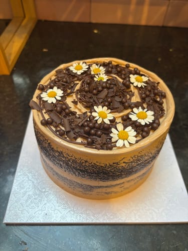 Customer photo review of double chocolate cake
