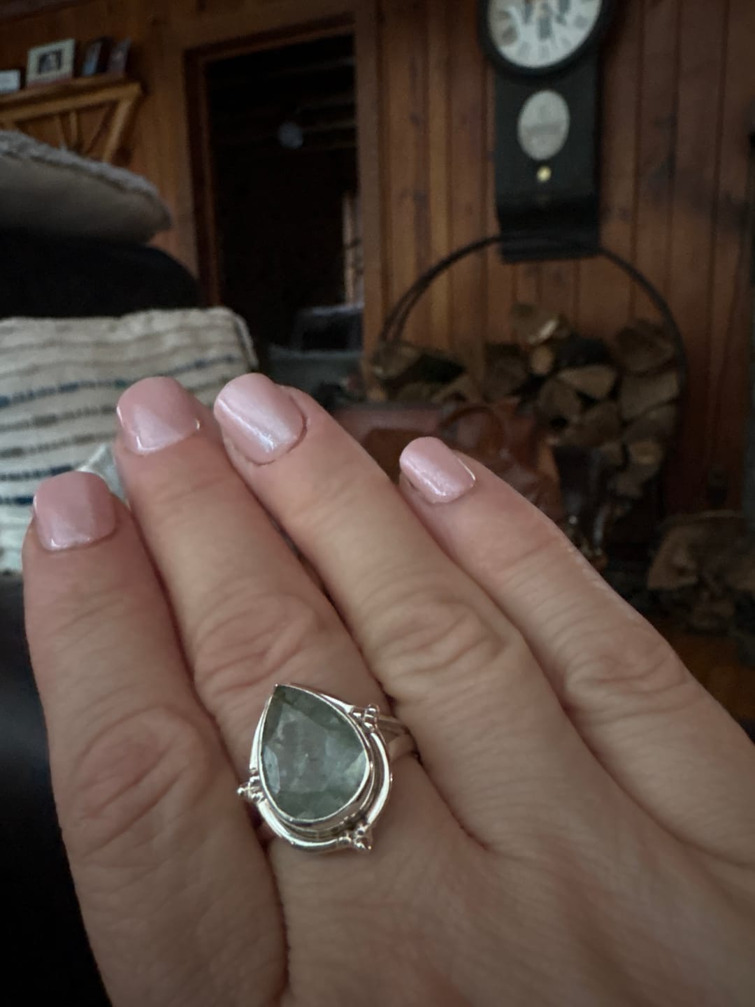 Customer photo review of Teardrop Aquamarine Ring Sterling Silver