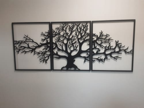 Customer photo review of Décoration murale en métal moderne - Triptyque Arbre De Vie (P01)