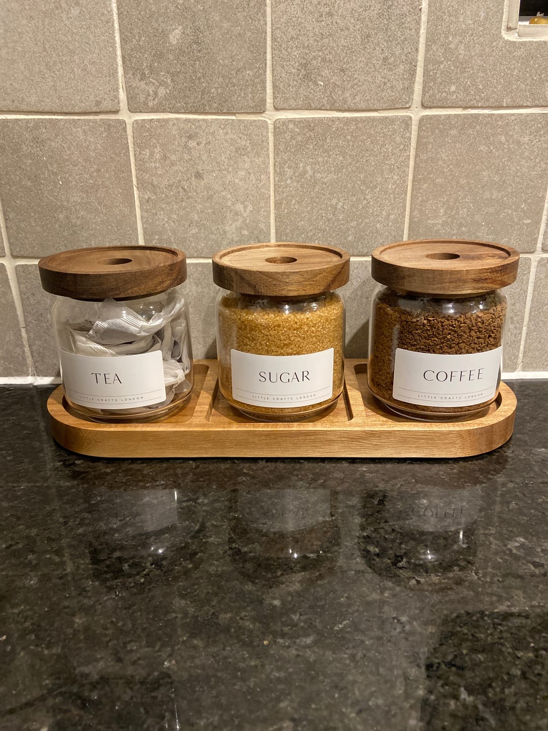 Customer photo review of Three Section Acacia Rectangle Tray