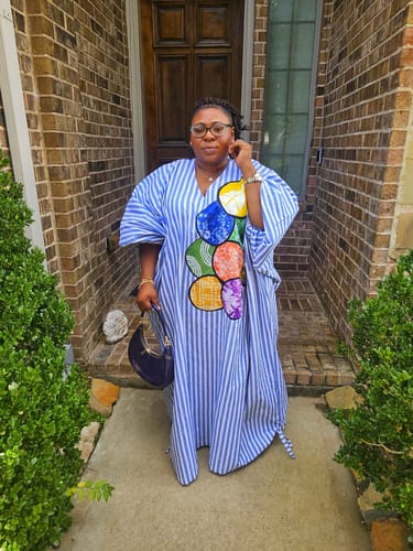 Customer photo review of Lolly Oversize Kaftan LINEN | GREY