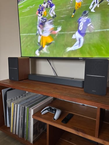 Customer photo review of R1280Ts Active Bookshelf Speakers