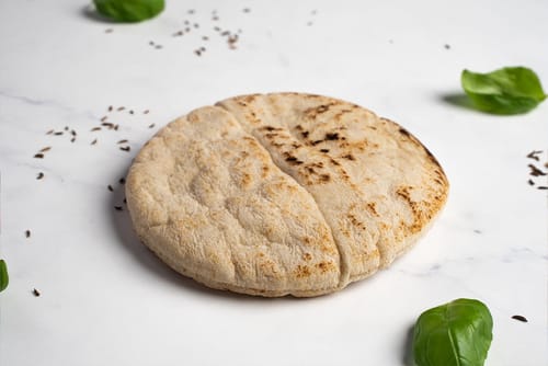Customer photo review of Greek Pita with Sourdough & Natural Fibres – 10 Soft Rounds (16 cm) | Vegan-Friendly