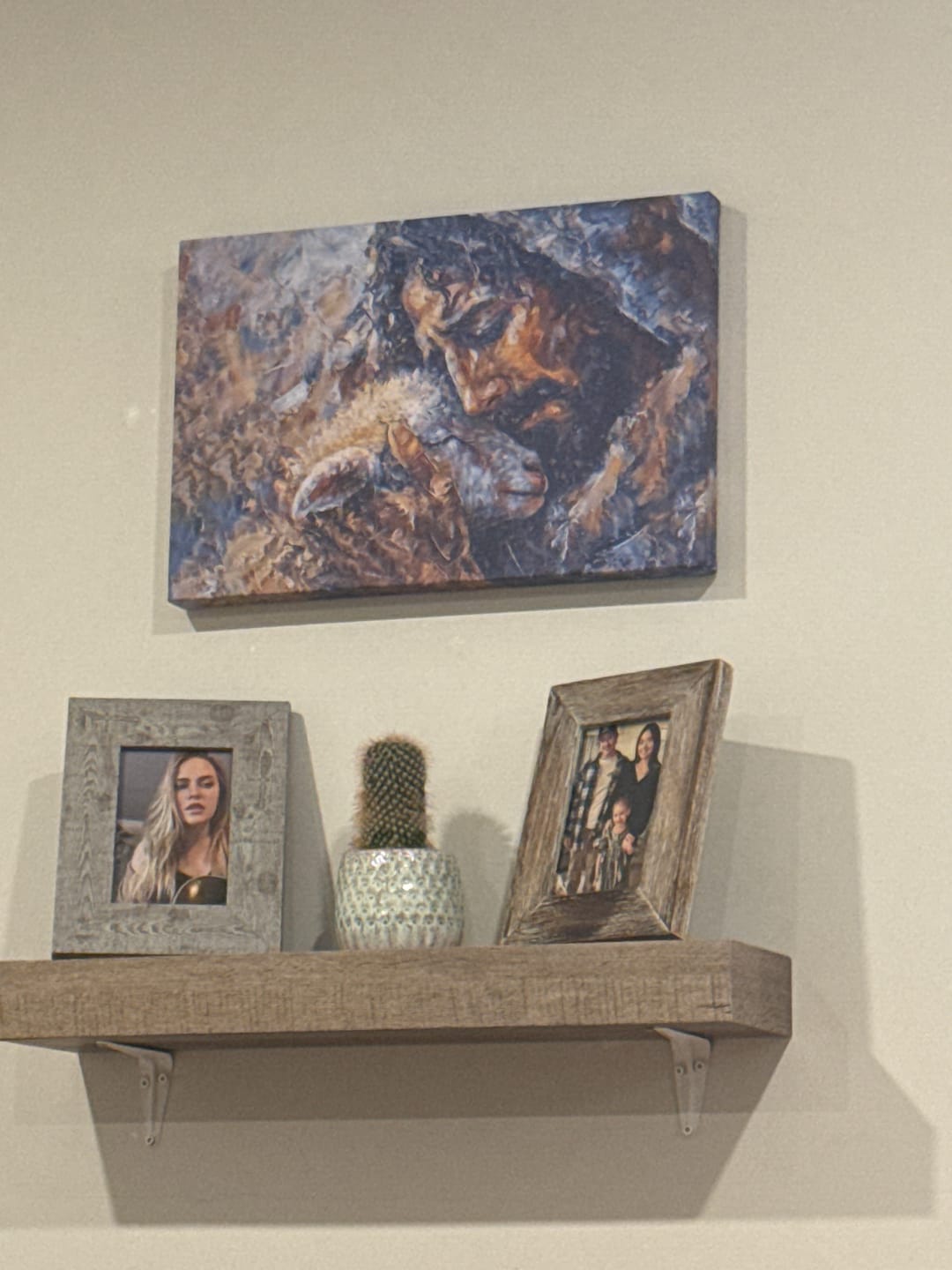 Customer photo review of Abstract Painting of Jesus and Lost Lamb Wall Art Canvas