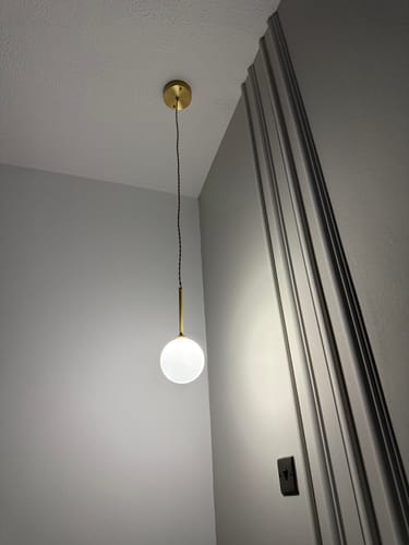 Customer photo review of Geometric Opal Globe Pendant Lighting