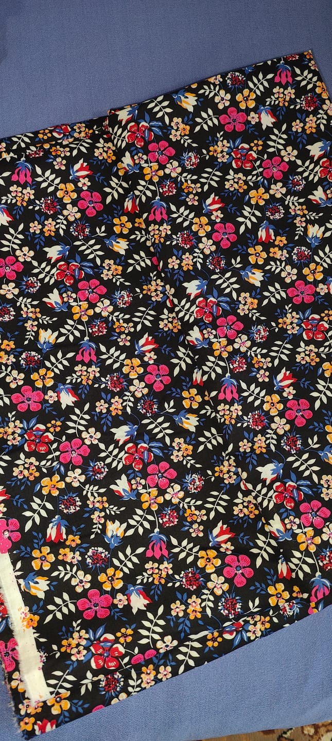 Customer photo review of Delicate Flowers and Leaves Cotton Poplin Fabric