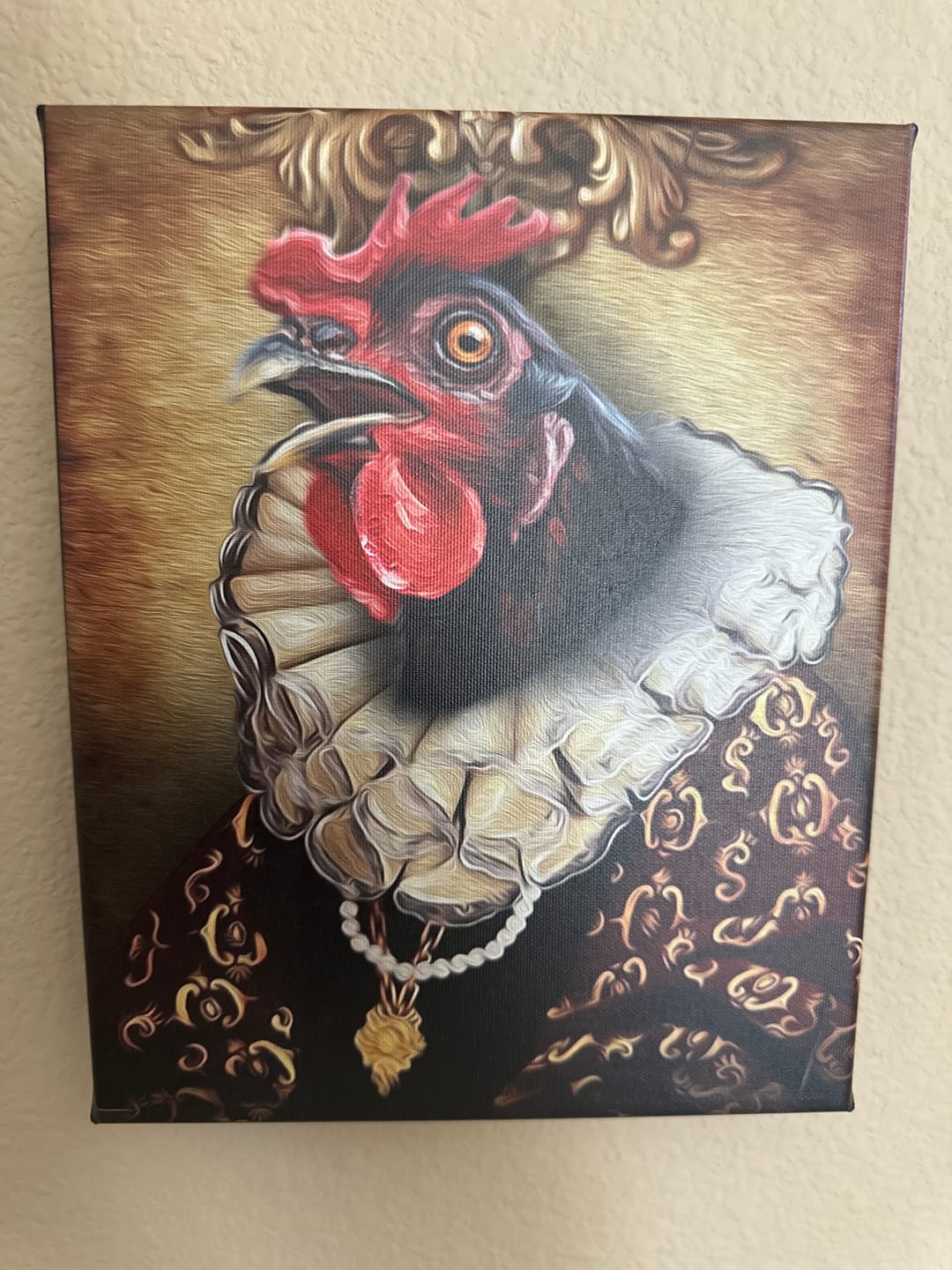 Customer photo review of The Duchess Custom Pet Portrait Canvas